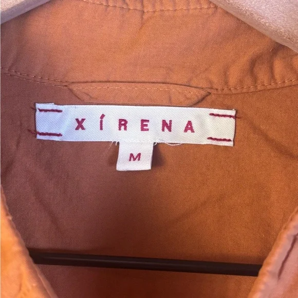Xirena Orange Rust Button-Up Shirt Long Sleeve Boyfriend Cut Size Medium - Picture 3 of 3